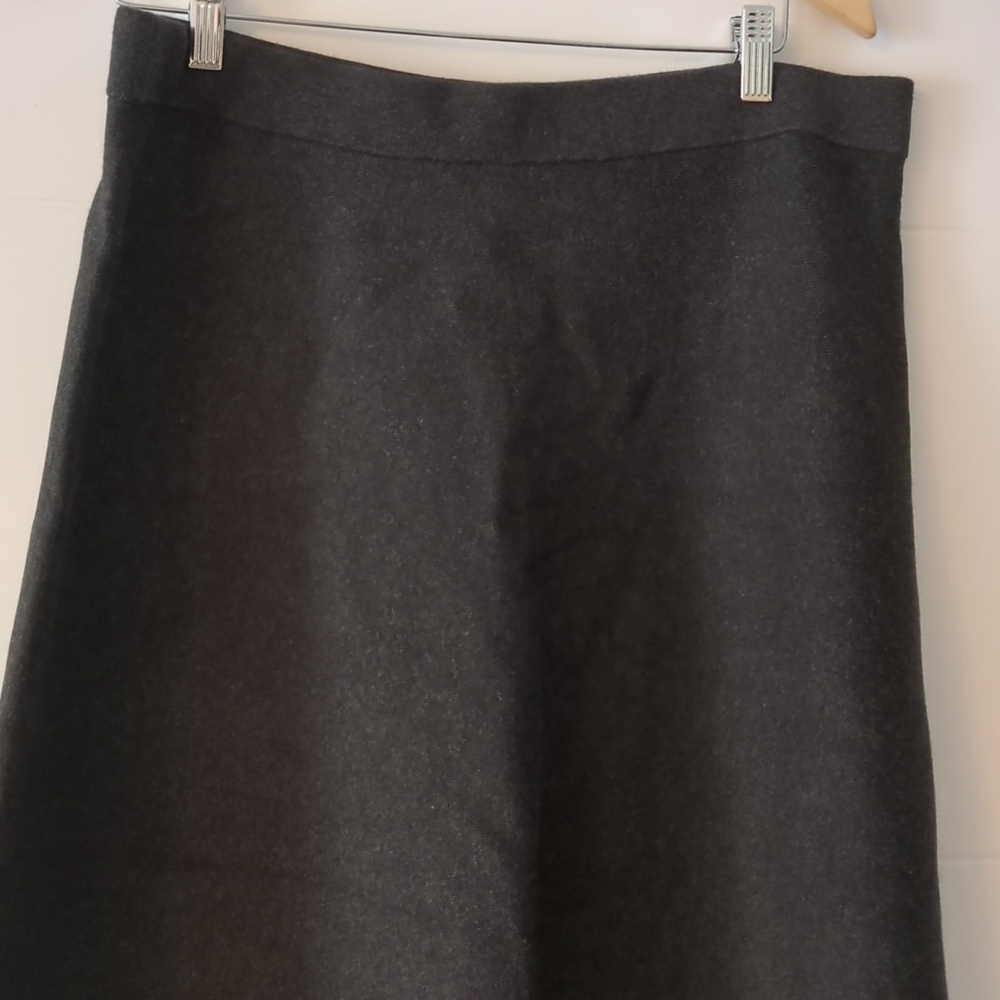 Catherine Malandrino knit stretchy midi A line  winter office minimalist skirt - Picture 2 of 4